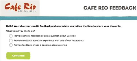 Cafe Rio Guest Feedback